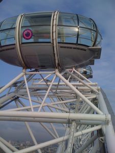 The London Eye - close to the top