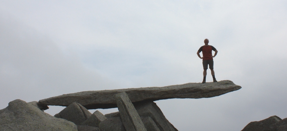 Standing on the famous Cantilever on Glyder Fach in Snowdonia