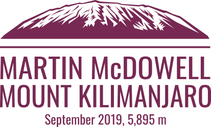 Martin McDowell, Kilimanjaro 2019