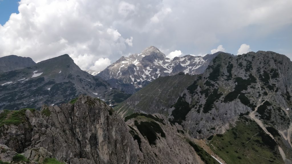 View of Triglav, 2,863m, from the top of Viševnik