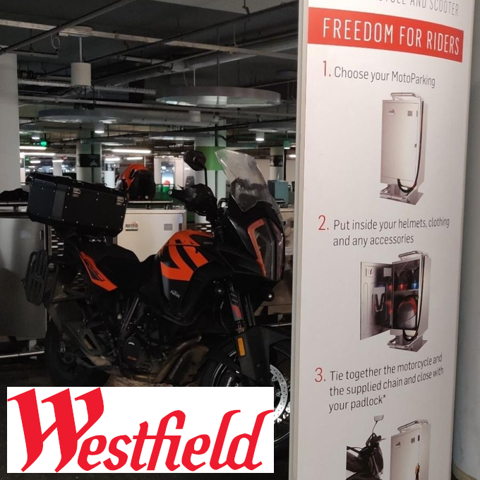 Motorcycle parking at Westfield