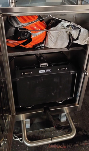 Photo of the locker with all my gear inside