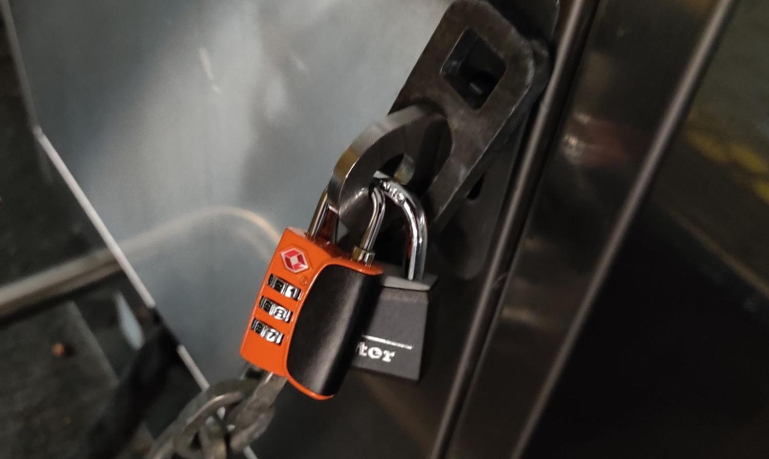 Locker then secured with padlocks
