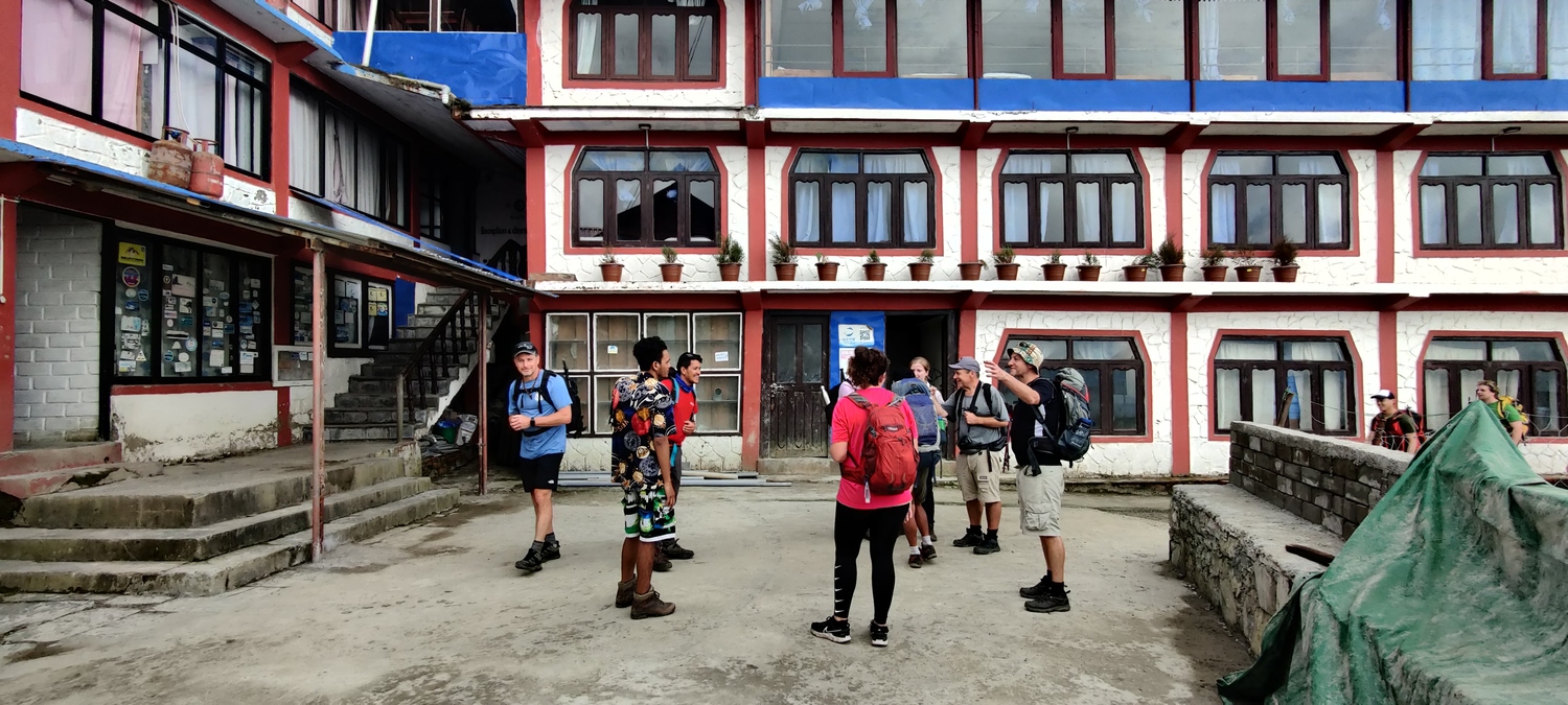 Outside our accommodation, The Sunny Hotel, Ghorepani