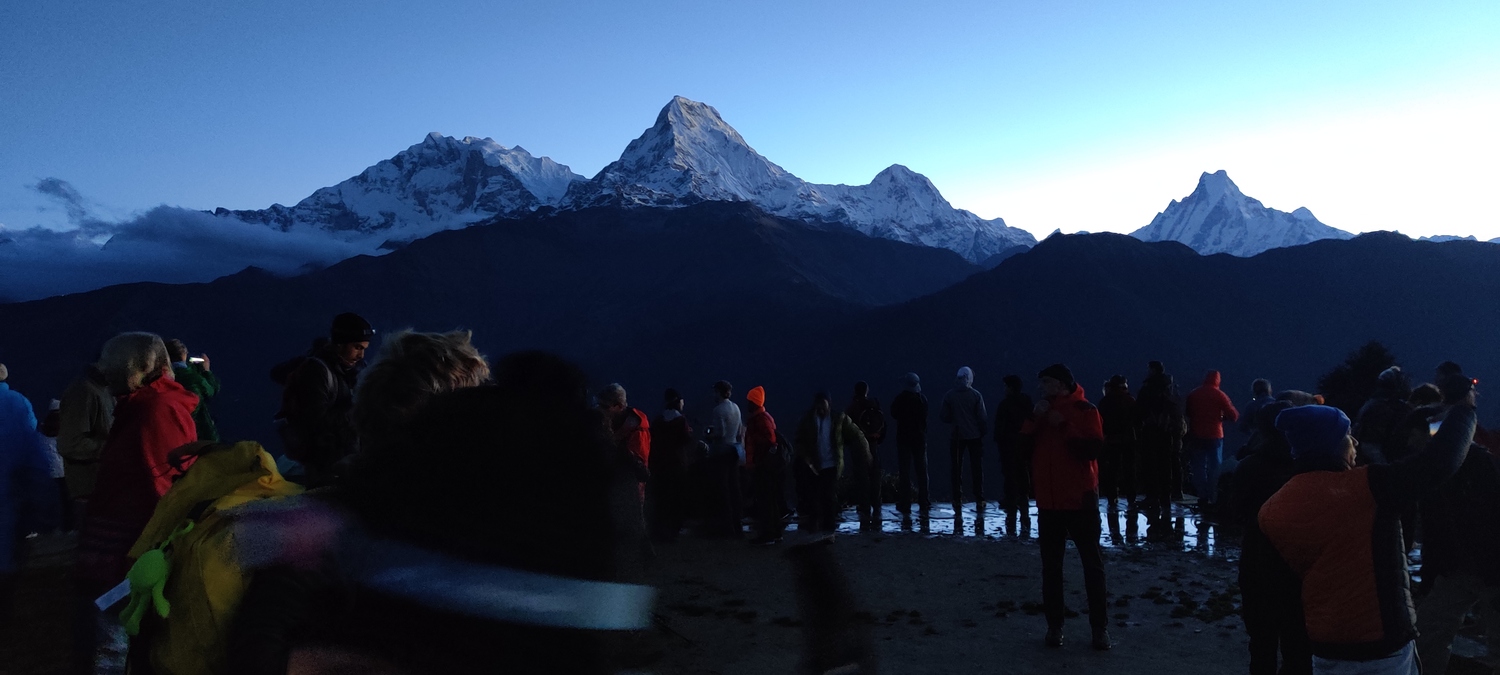 Annapurna I, Annapurna South and Fishtail (Machapuchare)