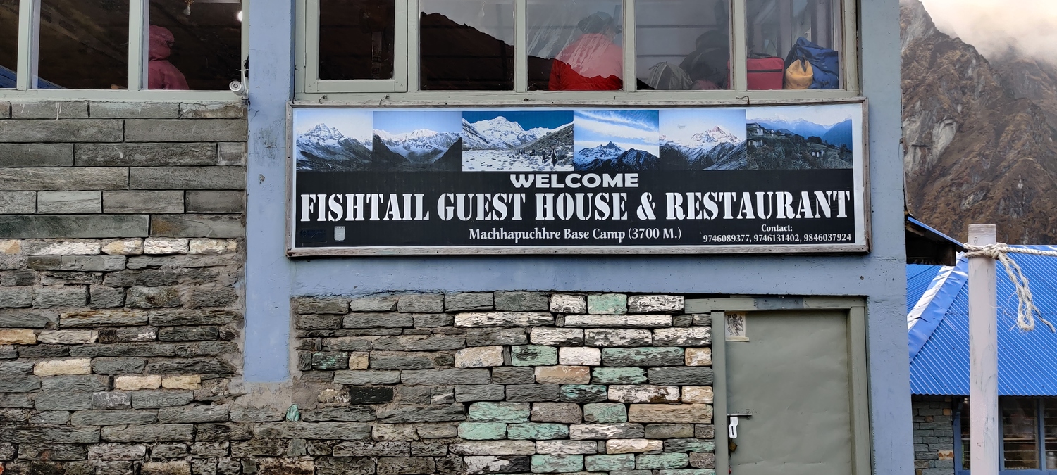 We stayed at this place, Fishtail guest house and Restaurant