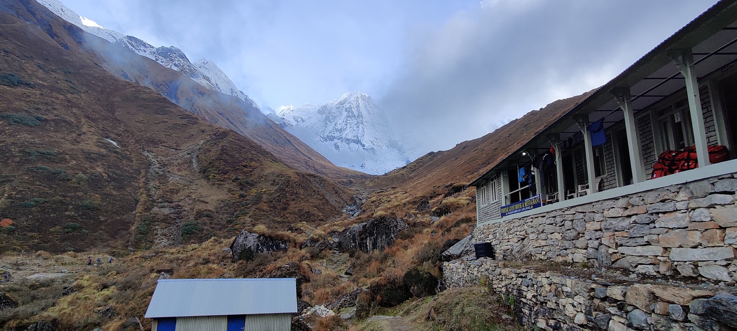 Arrived at MBC. View towards Annapurna South