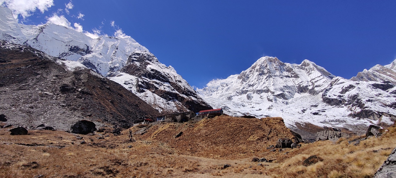 ABC camp and the Annapurna range in the background