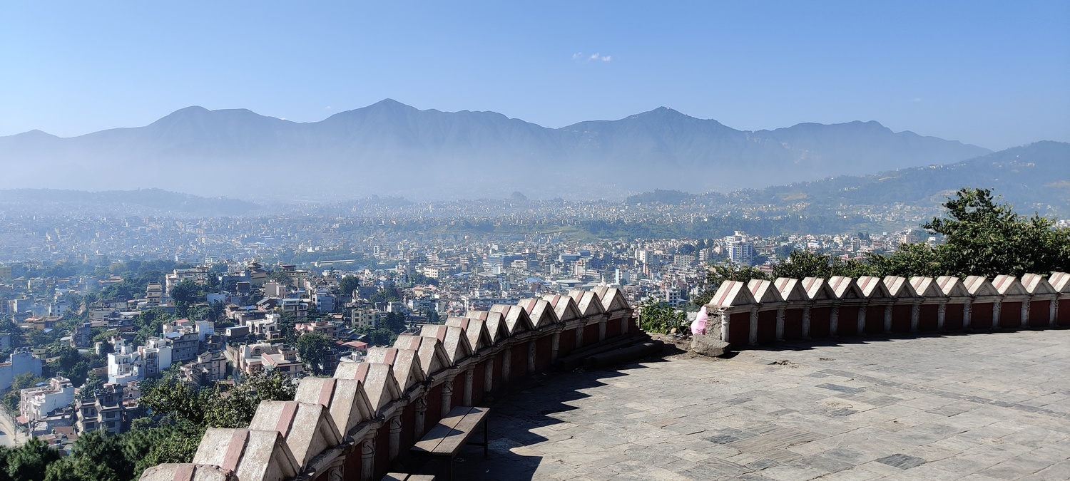 View of Kathmandu and the thick smog
