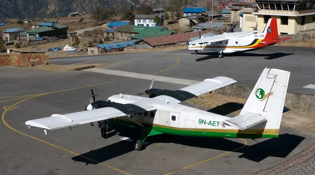 Tara Air DHC-6 Twin Otter 9N-AET in Lukla airport, image: Matias Trachsel, JetPhotos